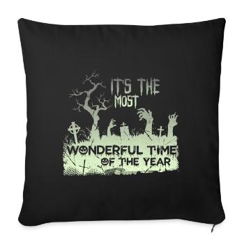The most wonderful timeof the year - Sofakissenbezug 45 x 45 cm - Schwarz - Vorne