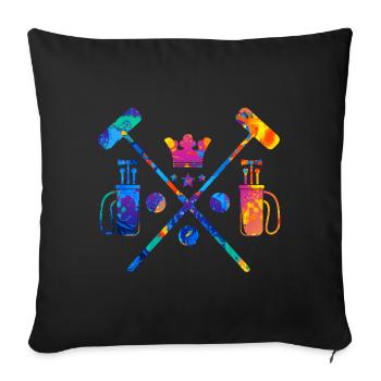 Croquet - Sofa pillowcase 17,3'' x 17,3'' (45 x 45 cm) - black - Front