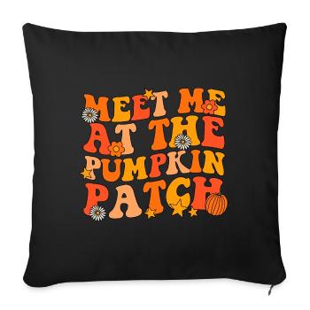 Meet me at the pumpkin patch groovy fall - Sofa pillowcase 17,3'' x 17,3'' (45 x 45 cm) - black - Front