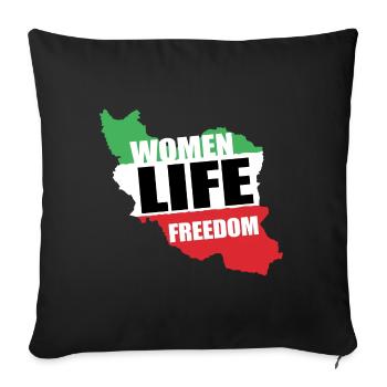 Women life Freedom Free Iran Persian women Support - Sofakissenbezug 45 x 45 cm - Schwarz - Vorne