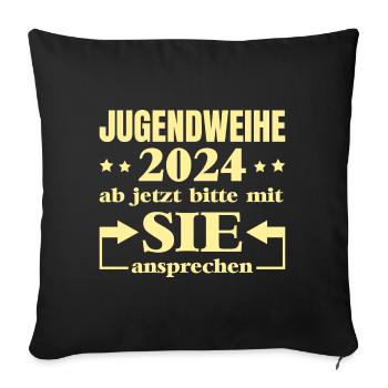 Youth Consecration 2024 From now on, please address them - Sofa pillowcase 17,3'' x 17,3'' (45 x 45 cm) - black - Front