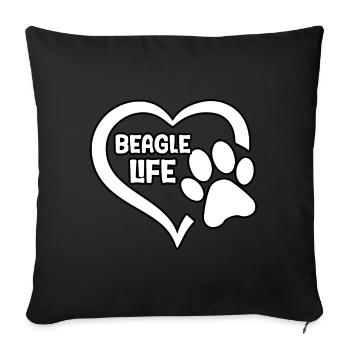La vie de beagle - Housse de coussin décorative 45 x 45 cm - noir - Devant