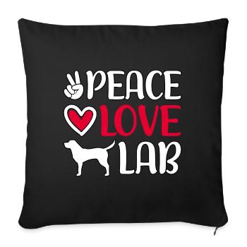 Peace Love Lab - Sofa pillowcase 17,3'' x 17,3'' (45 x 45 cm) - black - Front