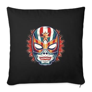 Lucha Libre Masque de Lutte Mexicaine Luchador - Housse de coussin décorative 45 x 45 cm - noir - Devant