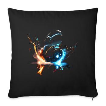 Casque Glowing Space Design - Housse de coussin décorative 45 x 45 cm - noir - Devant