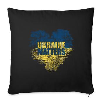 Ukraine Matters - Peace for Ukraine - Sofa pillowcase 17,3'' x 17,3'' (45 x 45 cm) - black - Front