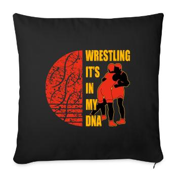 Wrestling it's in my DNA - Sofa pillowcase 17,3'' x 17,3'' (45 x 45 cm) - black - Front