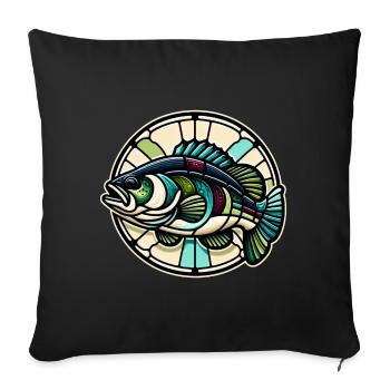 Poisson bar - Housse de coussin décorative 45 x 45 cm - noir - Devant