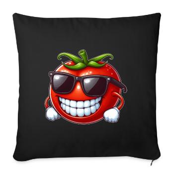Cool Tomato Sunglasses Red Fruit Funny - Sofa pillowcase 17,3'' x 17,3'' (45 x 45 cm) - black - Front