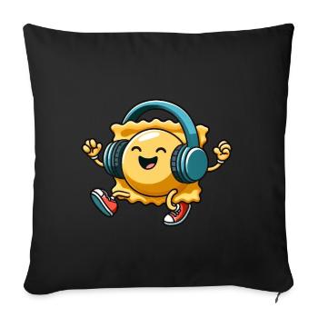 Ravioli Party feiern Musik Disco Techno Dance - Sofakissenbezug 45 x 45 cm - Schwarz - Vorne