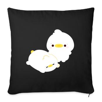 Duck Couple - Sofa pillowcase 17,3'' x 17,3'' (45 x 45 cm) - black - Front