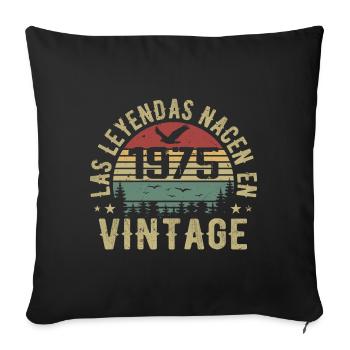 Les légendes sont nées 1975 Cadeau d’anniversaire 1975 - Housse de coussin décorative 45 x 45 cm - noir - Devant