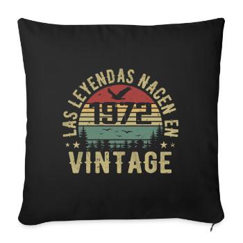 Legenden sind geboren 1972 Geburtstagsgeschenk 1972 - Sofakissenbezug 45 x 45 cm - Schwarz - Vorne