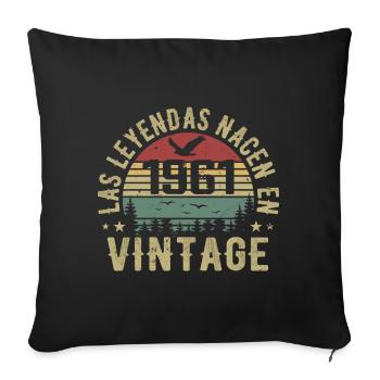 Legenden werden geboren 1961 Geburtstagsgeschenk 1961 - Sofakissenbezug 45 x 45 cm - Schwarz - Vorne
