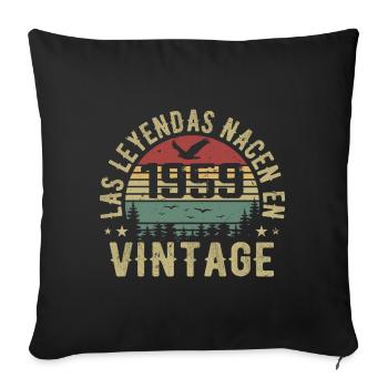 Naissance des légendes 1959 Cadeau d’anniversaire 1959 - Housse de coussin décorative 45 x 45 cm - noir - Devant