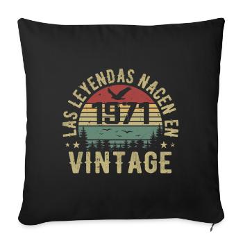 Naissance des légendes 1971 Cadeau d’anniversaire 1971 - Housse de coussin décorative 45 x 45 cm - noir - Devant