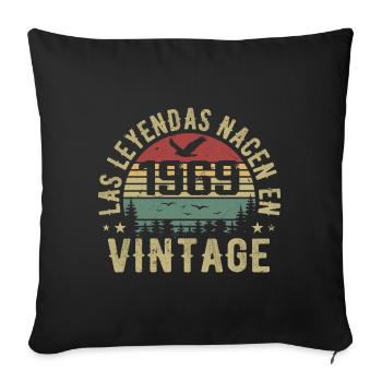 Legends are born 1969 Birthday Gift 1969 - Sofa pillowcase 17,3'' x 17,3'' (45 x 45 cm) - black - Front