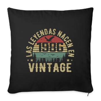 Naissance des légendes 1986 Cadeau d’anniversaire 1986 - Housse de coussin décorative 45 x 45 cm - noir - Devant