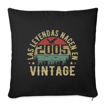 Les légendes sont nées 2005 Cadeau d’anniversaire 2005 - Housse de coussin décorative 45 x 45 cm - noir - Devant