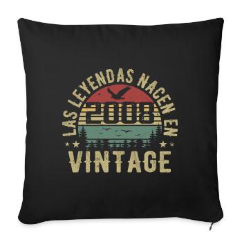 Legends are born 2008 Birthday Gift 2008 - Sofa pillowcase 17,3'' x 17,3'' (45 x 45 cm) - black - Front