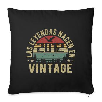 Les légendes sont nées 2012 Cadeau d’anniversaire 2012 - Housse de coussin décorative 45 x 45 cm - noir - Devant