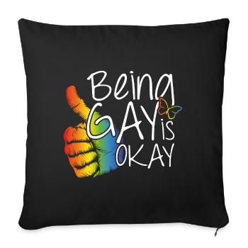 Schwul sein ist okay - Sofakissenbezug 45 x 45 cm - Schwarz - Vorne