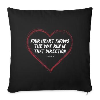 Follow Your Heart - Rumi Quote - Sofa pillowcase 17,3'' x 17,3'' (45 x 45 cm) - black - Front