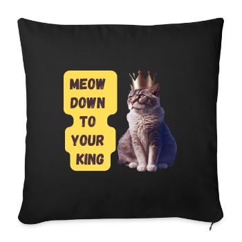 Miaou jusqu’à votre impression d’art King - Housse de coussin décorative 45 x 45 cm - noir - Devant