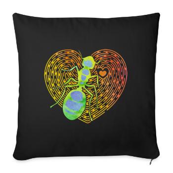 ant - Sofa pillowcase 17,3'' x 17,3'' (45 x 45 cm) - black - Front