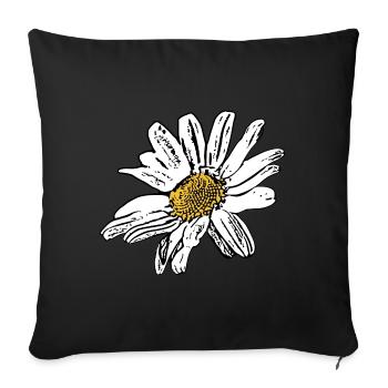 Flower White White Flowers Gift - Sofa pillowcase 17,3'' x 17,3'' (45 x 45 cm) - black - Front