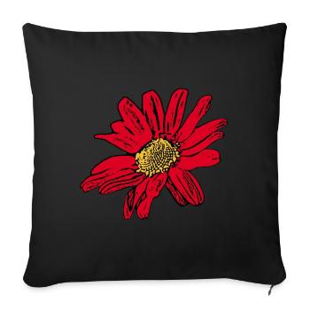 Flower Red Red Flower Flowers Red Red Flowers - Sofa pillowcase 17,3'' x 17,3'' (45 x 45 cm) - black - Front