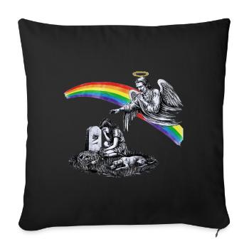 Papa disparu en deuil - Housse de coussin décorative 45 x 45 cm - noir - Devant