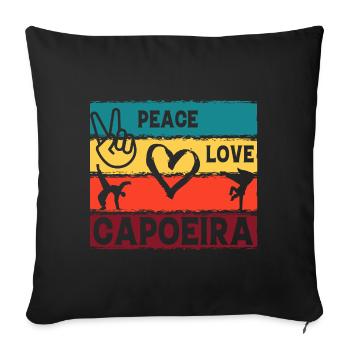 Peace Love Capoeira - Sofa pillowcase 17,3'' x 17,3'' (45 x 45 cm) - black - Front