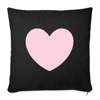 rosarotes Herz Herz rosa Geschenk Valentinstag - Sofakissenbezug 45 x 45 cm - Schwarz - Vorne