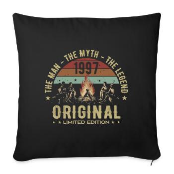 Legendary Since 1997 | Men's 28th Anniversary - Sofa pillowcase 17,3'' x 17,3'' (45 x 45 cm) - black - Front