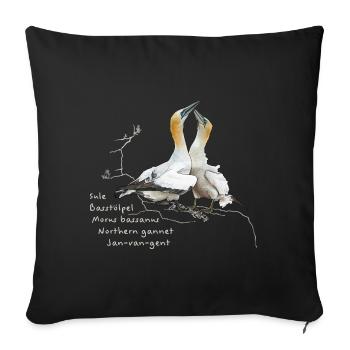 Basstölpel - Housse de coussin décorative 45 x 45 cm - noir - Devant