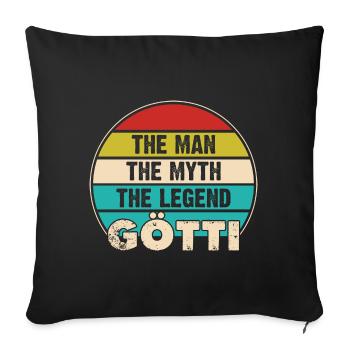 Götti Firmgötti Taufgötti Götti Fragen - Sofakissenbezug 45 x 45 cm - Schwarz - Vorne