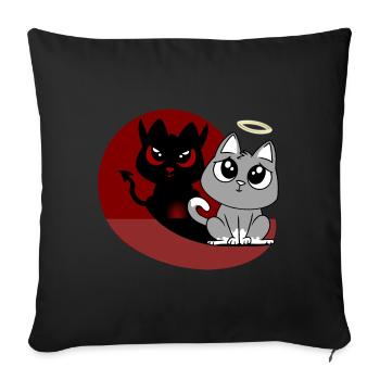 What? I Was's Not - Devil Angel Evil Cat - Sofa pillowcase 17,3'' x 17,3'' (45 x 45 cm) - black - Front