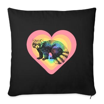 Petit panda - Housse de coussin décorative 45 x 45 cm - noir - Devant
