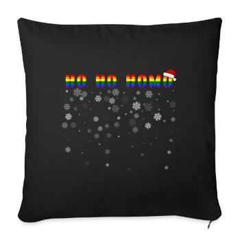 Ho Ho Homo! - Sofa pillowcase 17,3'' x 17,3'' (45 x 45 cm) - black - Front