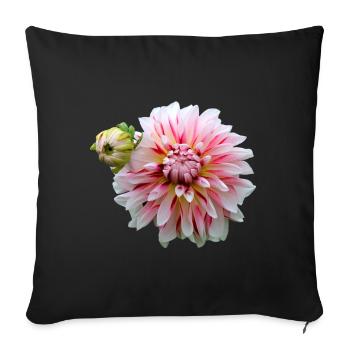 Flower Pink Pink Flower Flowers Pink Pink Flowers - Sofa pillowcase 17,3'' x 17,3'' (45 x 45 cm) - black - Front