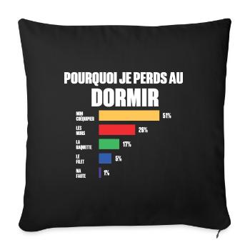 Maillot Dormir je peux pas j'ai Dormir - Housse de coussin décorative 45 x 45 cm - noir - Devant