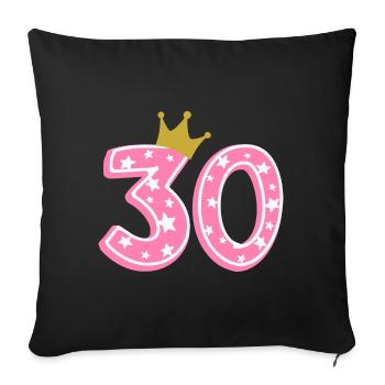 30 Krone 30e anniversaire 30 ans - Housse de coussin décorative 45 x 45 cm - noir - Devant