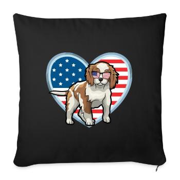 Cavalier King Charles Épagneul - Housse de coussin décorative 45 x 45 cm - noir - Devant