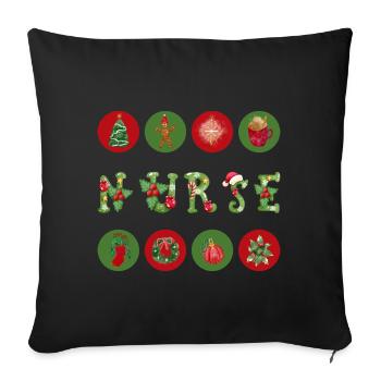 Nurse Christmas Holiday Gift For Nurse - Sofa pillowcase 17,3'' x 17,3'' (45 x 45 cm) - black - Front