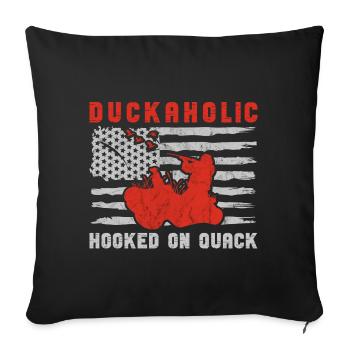 Duckaholic Entenjagd - Sofakissenbezug 45 x 45 cm - Schwarz - Vorne