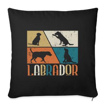 Labrador - Housse de coussin décorative 45 x 45 cm - noir - Devant