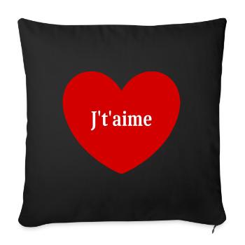 cœur rouge St. Valentin - Housse de coussin décorative 45 x 45 cm - noir - Devant