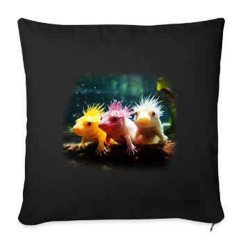 axolotl - Housse de coussin décorative 45 x 45 cm - noir - Devant
