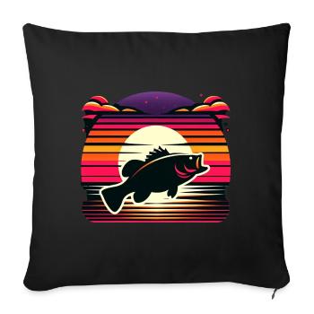 Poisson bar - Housse de coussin décorative 45 x 45 cm - noir - Devant